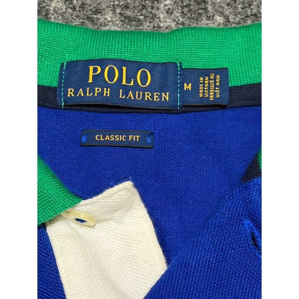 Polo Ralph Lauren Mens Colorblock Striped Polo Shirt Classic Fit Multicolor M - Picture 3 of 7